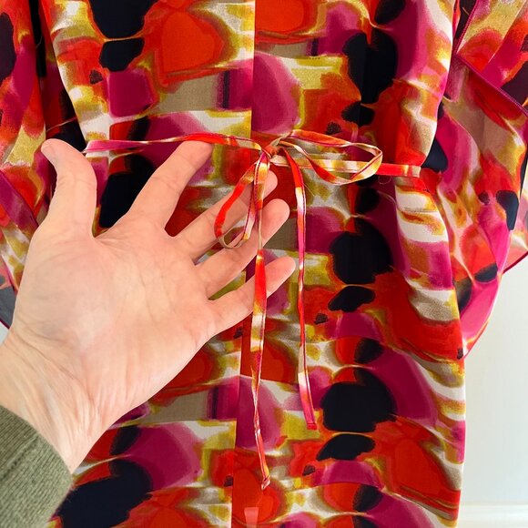 Laundry By Design Colourful Boho Tunic Coverup with Self Tie, Size Small - Picture 7 of 9